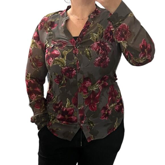 Kut From The Kloth SMALL Sinclaire Button Front Blouse - Stitch Fix Roll Tab - Picture 2 of 11